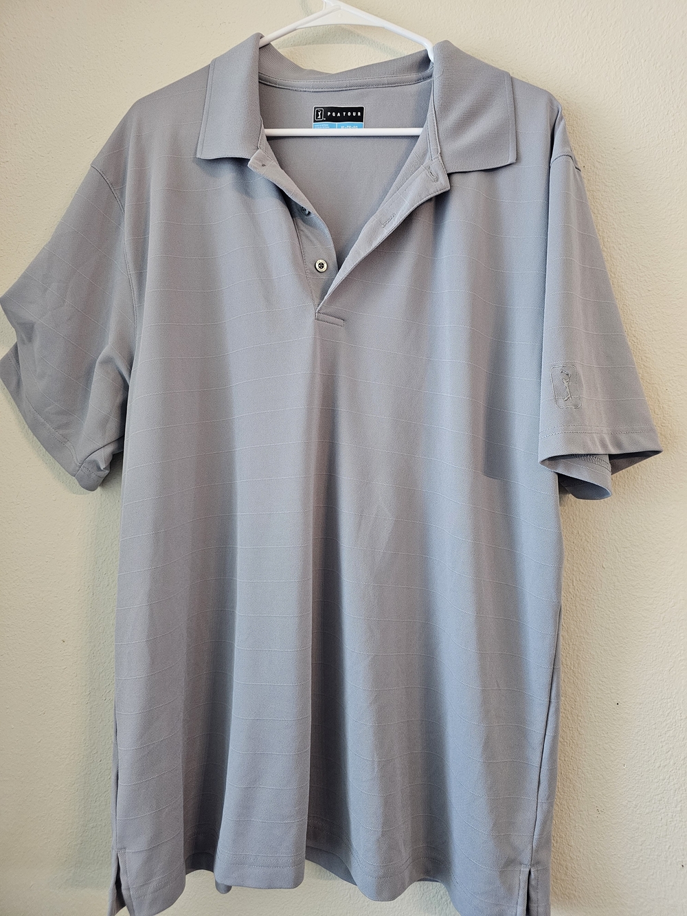 PGA Tour Light Gray Men's Performance Polo